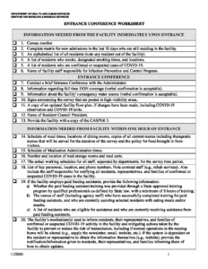 Entrance Conference Worksheets